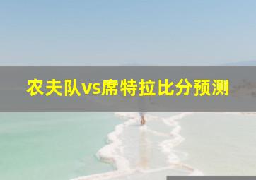 农夫队vs席特拉比分预测