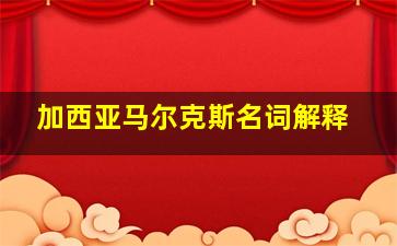 加西亚马尔克斯名词解释