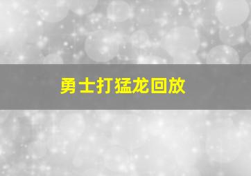 勇士打猛龙回放