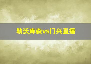 勒沃库森vs门兴直播