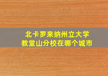 北卡罗来纳州立大学教堂山分校在哪个城市