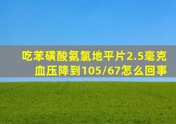 吃苯磺酸氨氯地平片2.5毫克血压降到105/67怎么回事