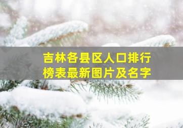 吉林各县区人口排行榜表最新图片及名字