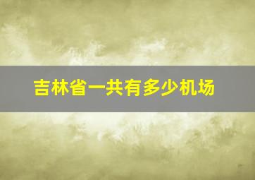 吉林省一共有多少机场