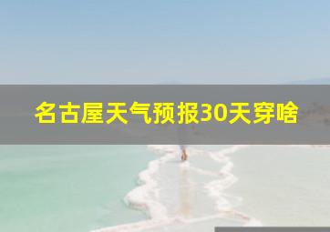 名古屋天气预报30天穿啥