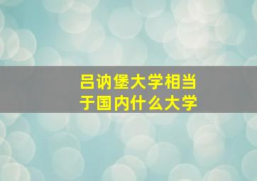 吕讷堡大学相当于国内什么大学