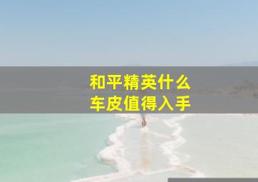 和平精英什么车皮值得入手