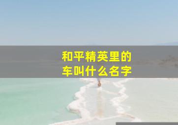 和平精英里的车叫什么名字