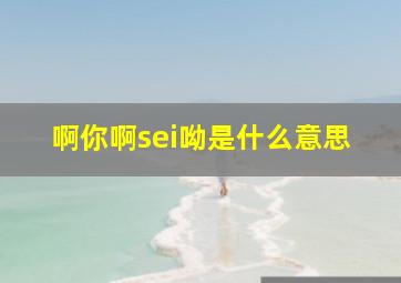 啊你啊sei呦是什么意思