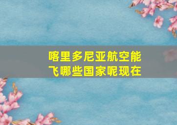 喀里多尼亚航空能飞哪些国家呢现在