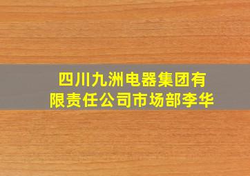 四川九洲电器集团有限责任公司市场部李华