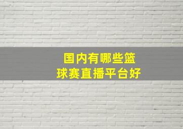 国内有哪些篮球赛直播平台好