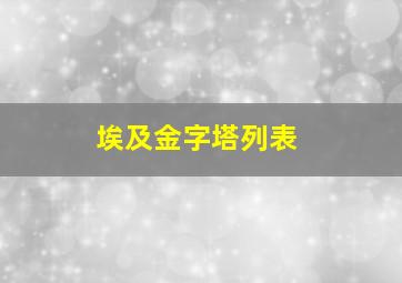 埃及金字塔列表