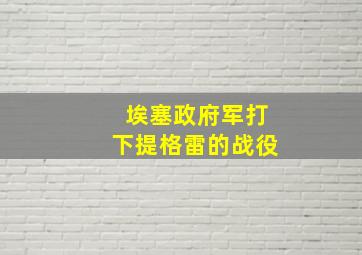 埃塞政府军打下提格雷的战役