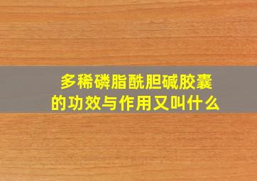 多稀磷脂酰胆碱胶囊的功效与作用又叫什么