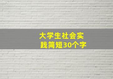 大学生社会实践简短30个字