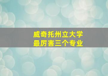 威奇托州立大学最厉害三个专业