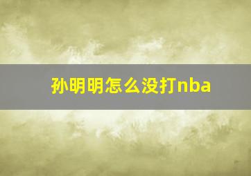 孙明明怎么没打nba