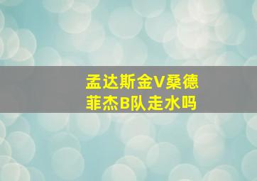 孟达斯金V桑德菲杰B队走水吗