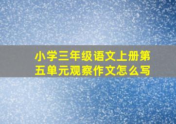 小学三年级语文上册第五单元观察作文怎么写