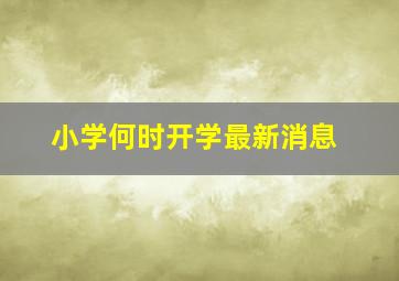 小学何时开学最新消息