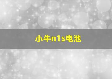 小牛n1s电池