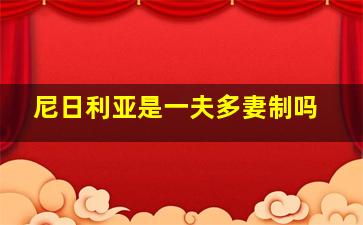 尼日利亚是一夫多妻制吗