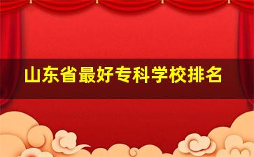 山东省最好专科学校排名