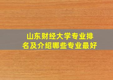 山东财经大学专业排名及介绍哪些专业最好