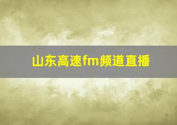 山东高速fm频道直播