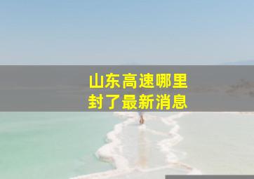 山东高速哪里封了最新消息