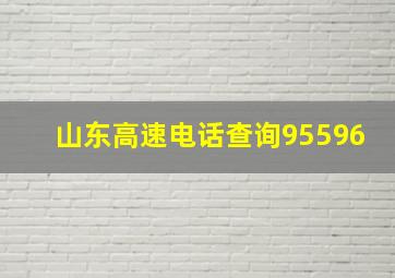 山东高速电话查询95596