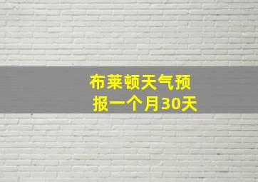 布莱顿天气预报一个月30天