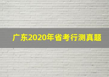 广东2020年省考行测真题