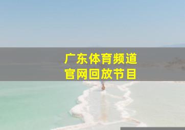 广东体育频道官网回放节目