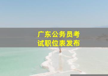 广东公务员考试职位表发布