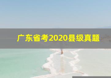 广东省考2020县级真题