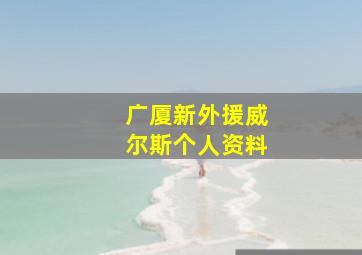 广厦新外援威尔斯个人资料