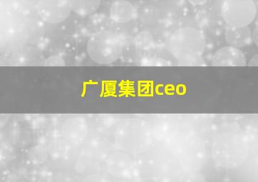 广厦集团ceo