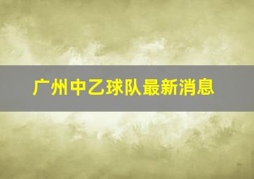 广州中乙球队最新消息