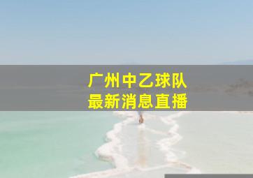 广州中乙球队最新消息直播