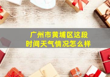 广州市黄埔区这段时间天气情况怎么样