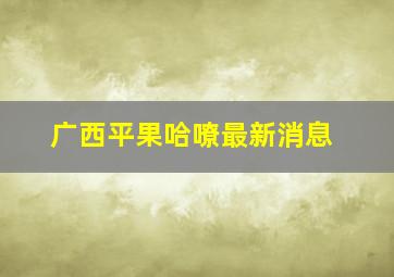 广西平果哈嘹最新消息