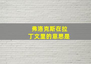 弗洛克斯在拉丁文里的意思是