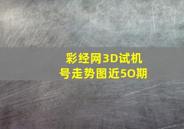 彩经网3D试机号走势图近5O期