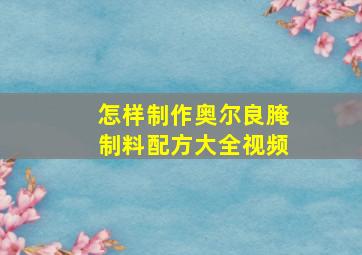 怎样制作奥尔良腌制料配方大全视频