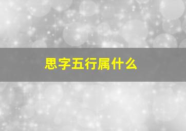 思字五行属什么