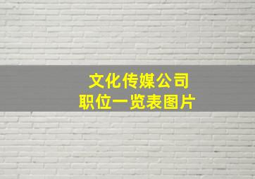 文化传媒公司职位一览表图片