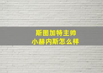 斯图加特主帅小赫内斯怎么样