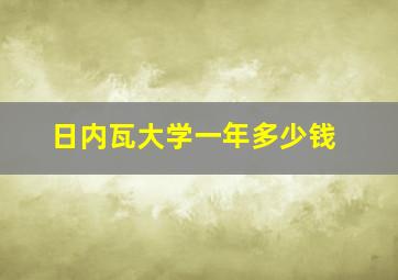 日内瓦大学一年多少钱